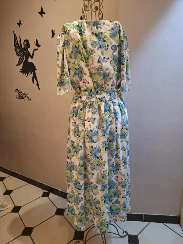 Vestido largo blanco con flores – photo 4